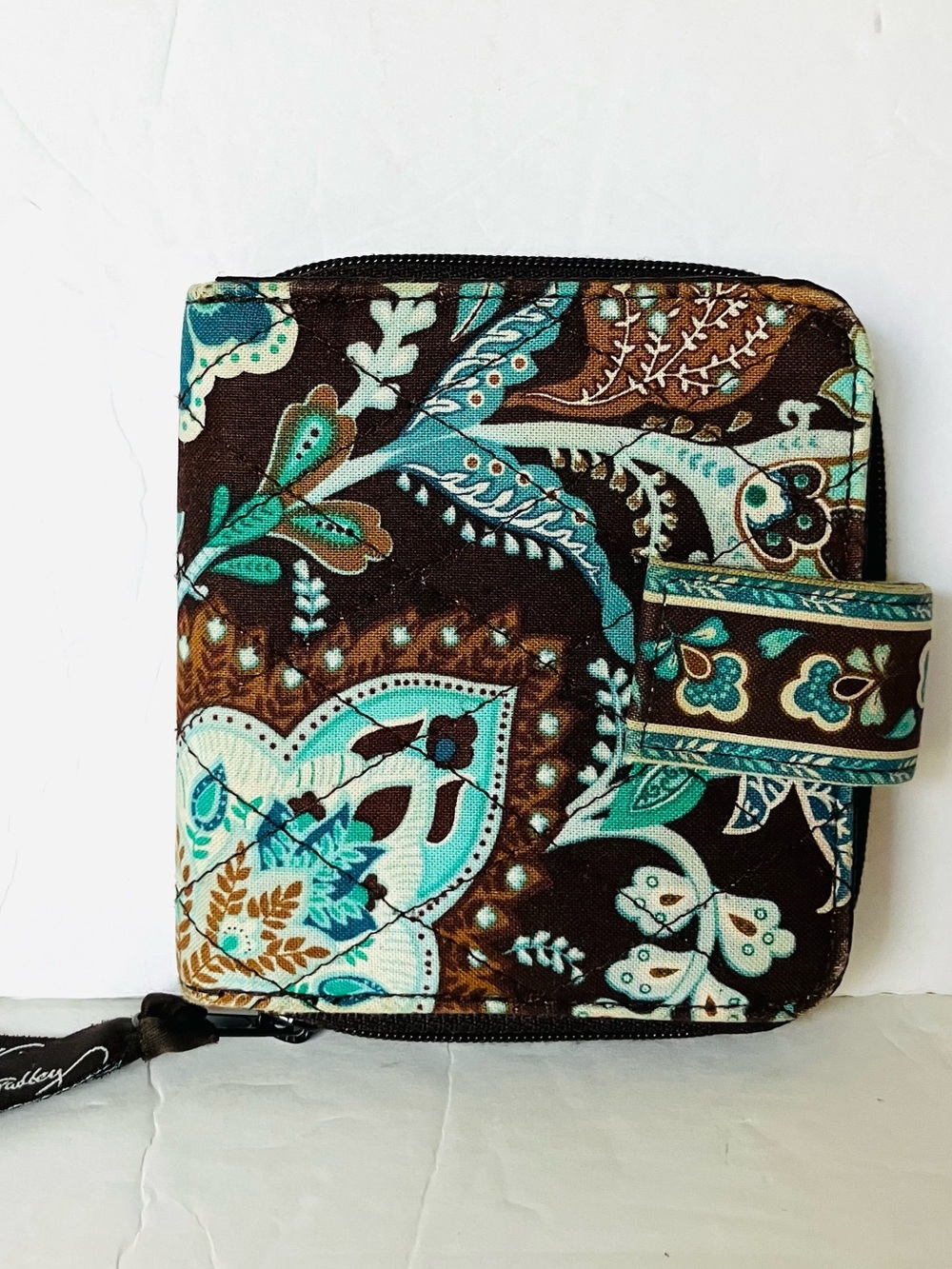 Vera Bradley Retired Rare Hard To Find Java Blue Mini Zip Wallet